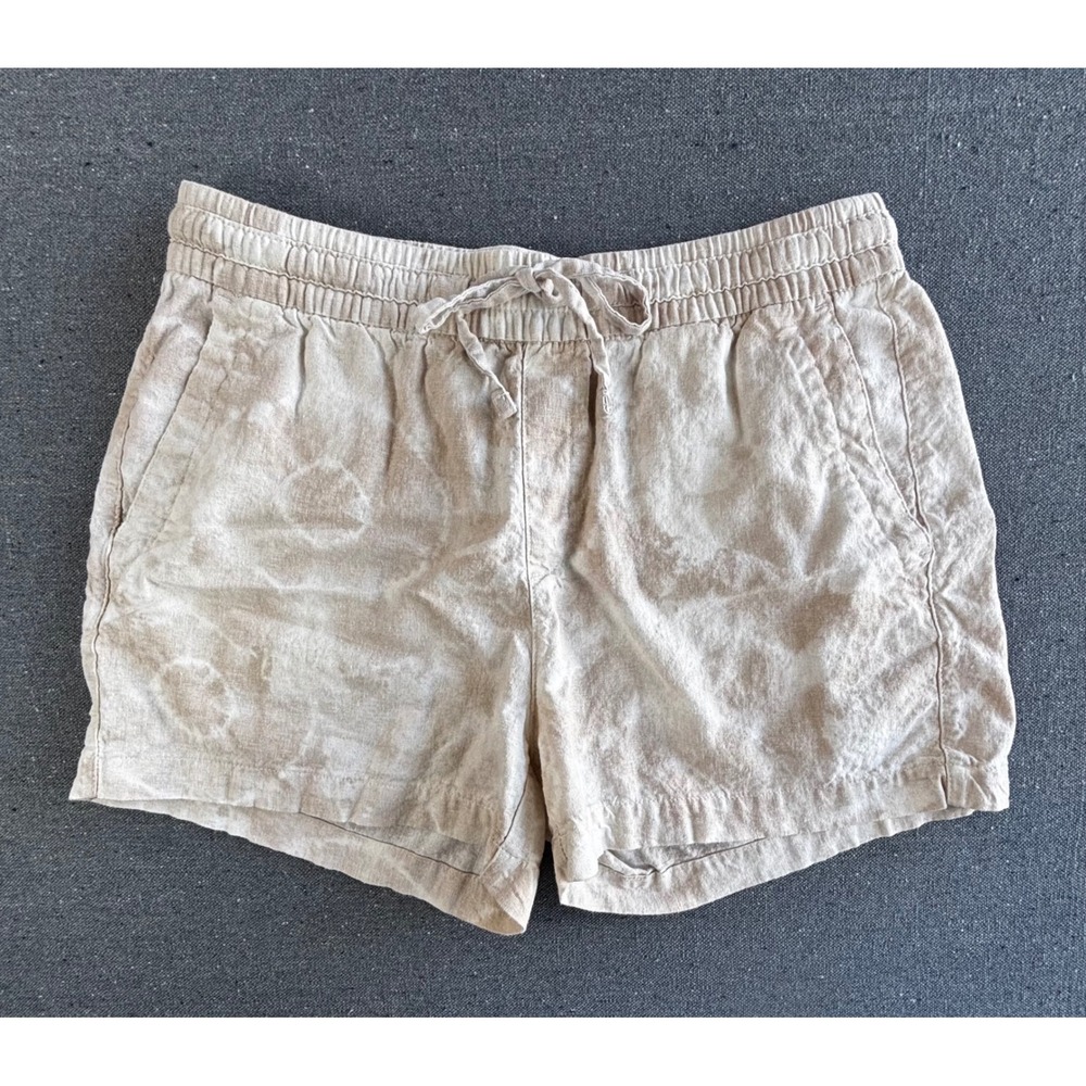 Old Navy Womens Tan Tie Dye Linen Blend Drawstring Shorts Small